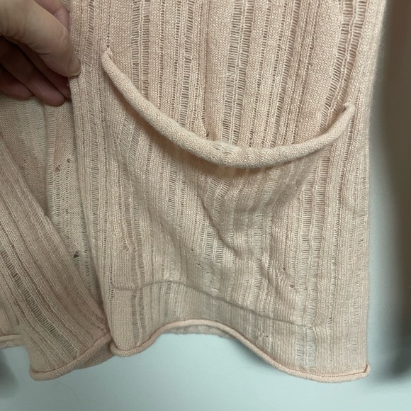 Sundance Cashmere Pale Pink Pointelle Cardigan Medium - Picture 5 of 7